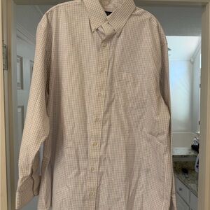 Jos. A. Bank Beige Checkered Dress Shirt
